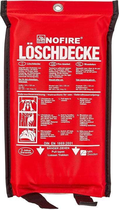Produktbild Nofire Löschdecke 120x120cm im Polybag (A, B, F)