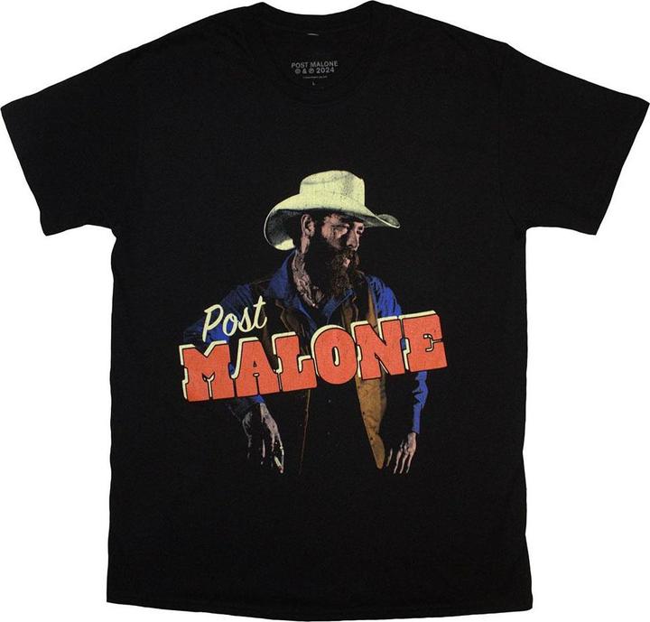 Actual product image Post Malone Unisex Adult Cowboy T-Shirt (XL)