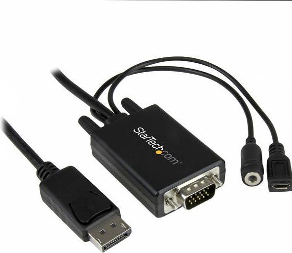Produktbild StarTech 2m DisplayPort auf VGA Adapterkabel mit Audio - DP zu VGA Konverter - 1920x1200 (2 m, DisplayPort, VGA)