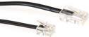 Actual product image Black 3 meter flat telephone cable with RJ11 and RJ45 connectors. Rj45-rj11 cable black 3.00m