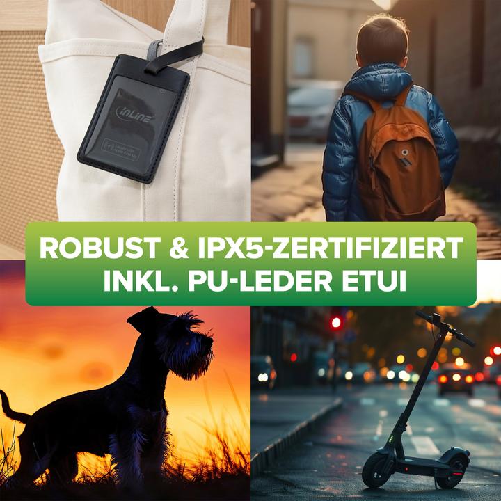 Productafbeelding InLine ® Wallet Finder, smarte Karte für die Geldbörse, Qi-Aufladung, 100mAh, IPX5 (iOS, iPadOS)