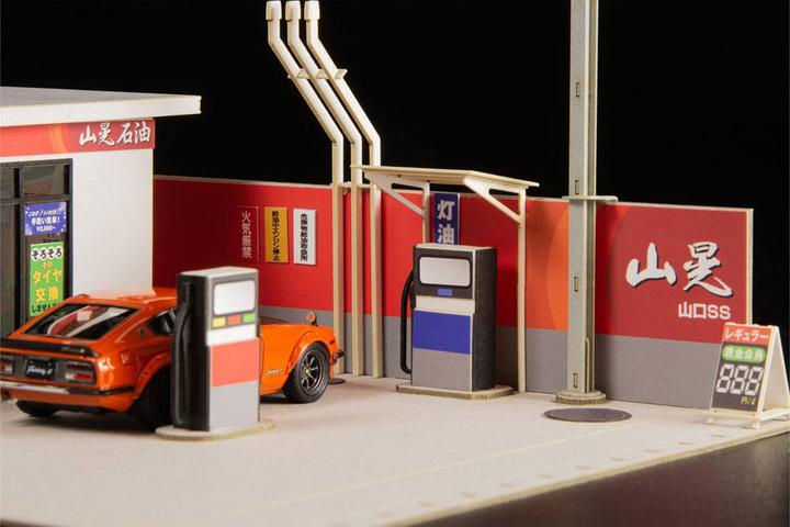 Actual product image Plum Original Illustration Paper Model Kit 1/64 Gas Station 11 cm (re-run)