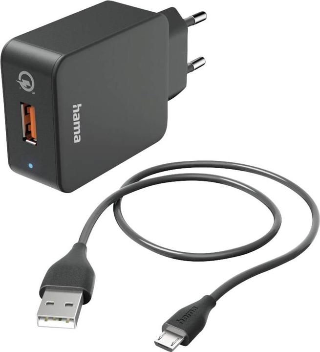 Image du produit Hama Kit de recharge, Micro-USB, QC 3.0, 19,5 watts, noir (19.50 W)