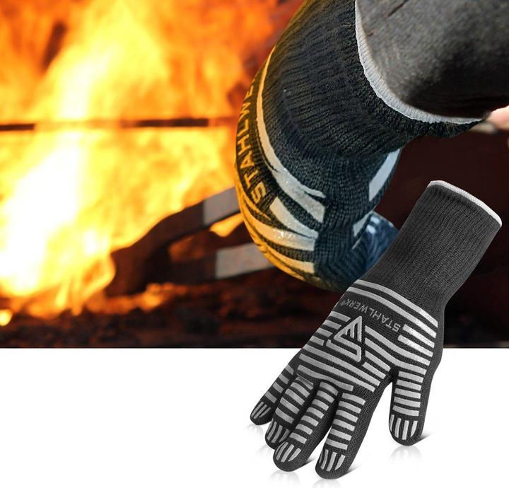 Produktbild Stahlwerk Hitzebeständige Handschuhe bis 800°C EN 407:2004 aus ARAMID-Gewebe (One Size)