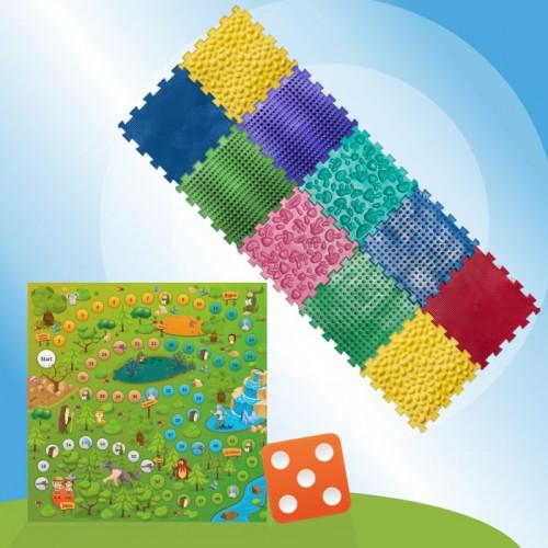 Immagine prodotto Montessori Tappetini ortopedici a struttura sensoriale Puzzle "Mix" 10 elementi con gioco d'avventura nella (26 x 26 cm)
