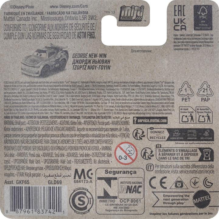 Produktbild Mattel Mini Dsney Cars - George New-Win για 3+ ετών GLD69
