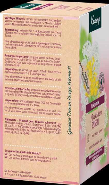 Nährwerte und Zutaten Kneipp Nach dem Essen Tee