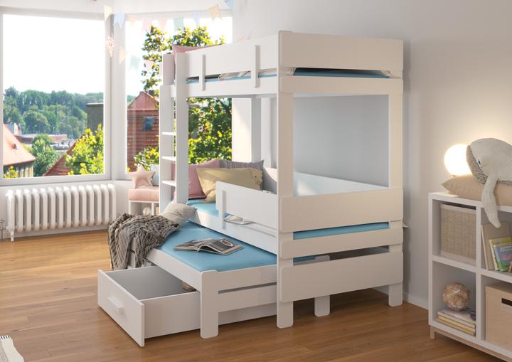Actual product image ADRK Furniture Triple Bunk Bed with Mattresses ETAPO 180x80 (180 x 80 cm)