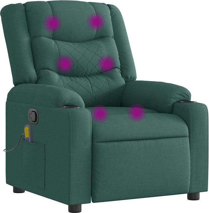 Immagine prodotto VidaXL Sedia da massaggio in tessuto verde scuro
