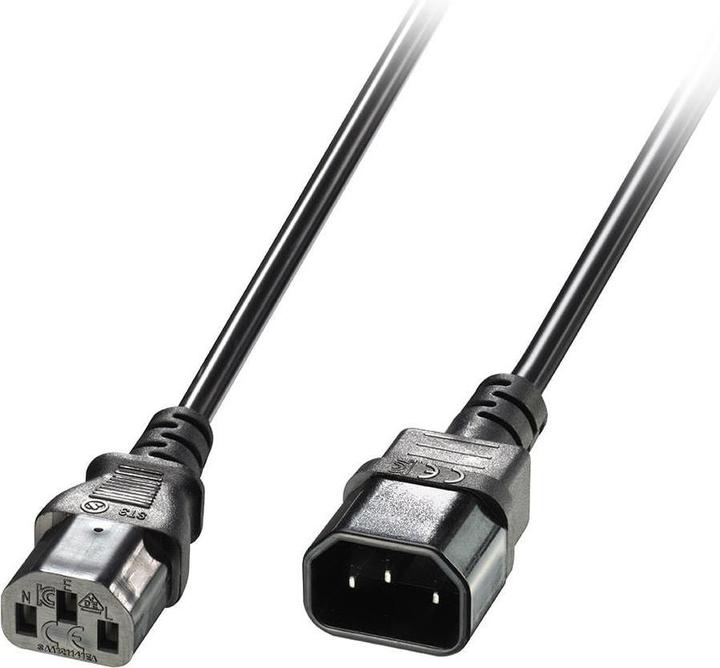 Produktbild Lindy IEC C14 an IEC C13 Netzkabel (0.50 m, C14)