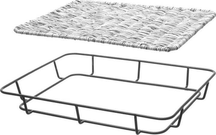 Actual product image Hendi Bread basket with stainless steel rim,, light grey, 400x300x(H)50mm