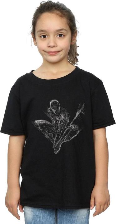 Actual product image Girls Spider-Man Web Crouch Cotton T-Shirt (128)