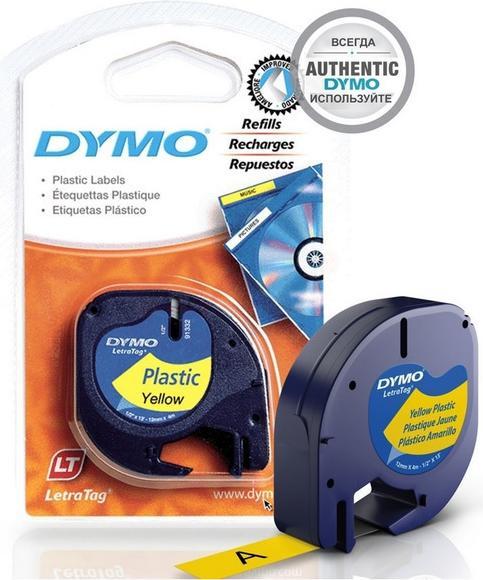 Actual product image Dymo Plastic ribbon black on yellow (1.20 cm, Yellow)