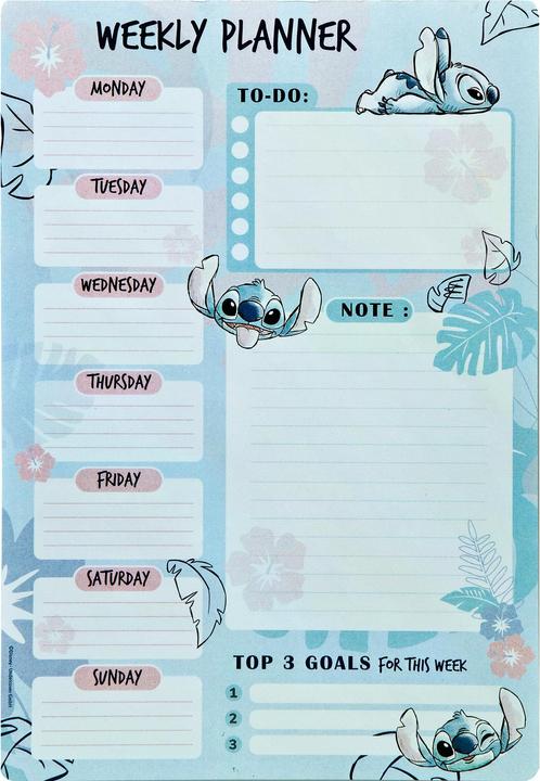 Image du produit Undercover Agenda semainier Lilo & Stitch 52 feuilles, 19 x 28 cm (19 x 28 cm, Non contraignant, Anglais)