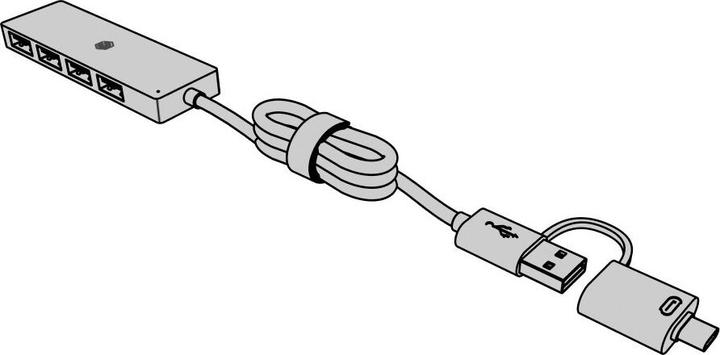 Actual product image Icy Box IB-HUB1424-C3 (USB-A, USB-C, 4 Ports)