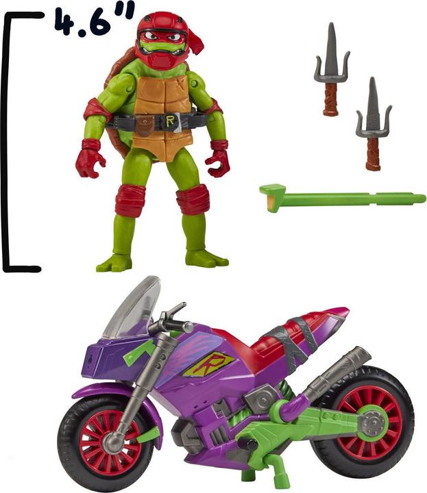 Actual product image Playmates Tales of Teenage Mutant Ninja Turtles: Purple Dragon Cycle with Raphael