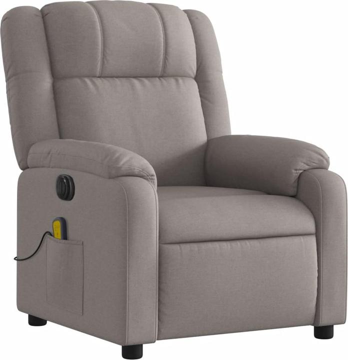 Image du produit VidaXL Fauteuil de massage Fauteuil de télévision Fauteuil de relaxation Fauteuil électrique Taupe Tissu