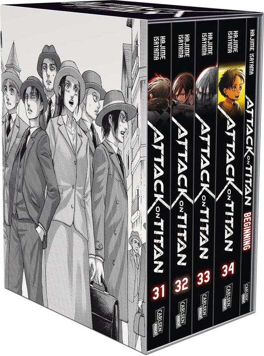 Attack on Titan, Bände 31-34 im Sammelschuber mit Extra (Deutsch, Hajime Isayama, 2022)