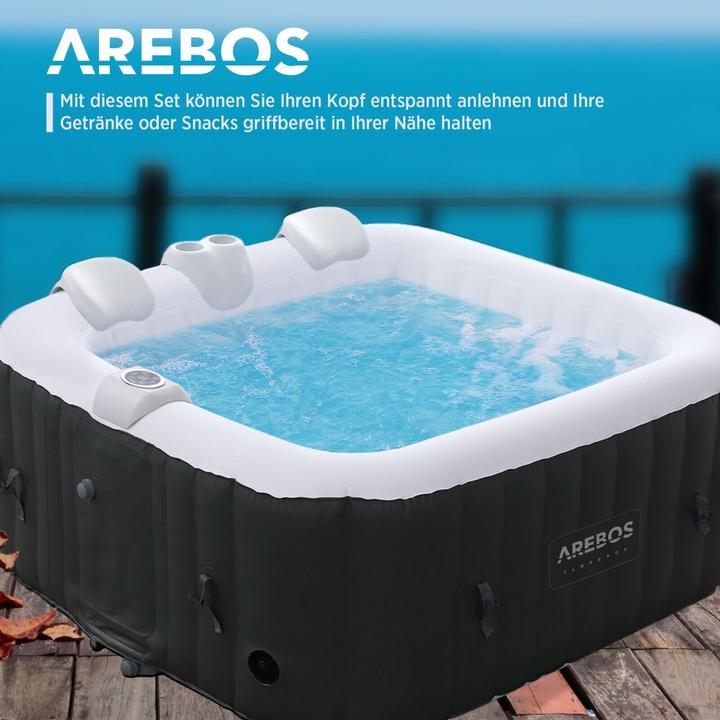 Image du produit Arebos Porte-boissons + 2x coussins pour le cou pour les piscines de spa