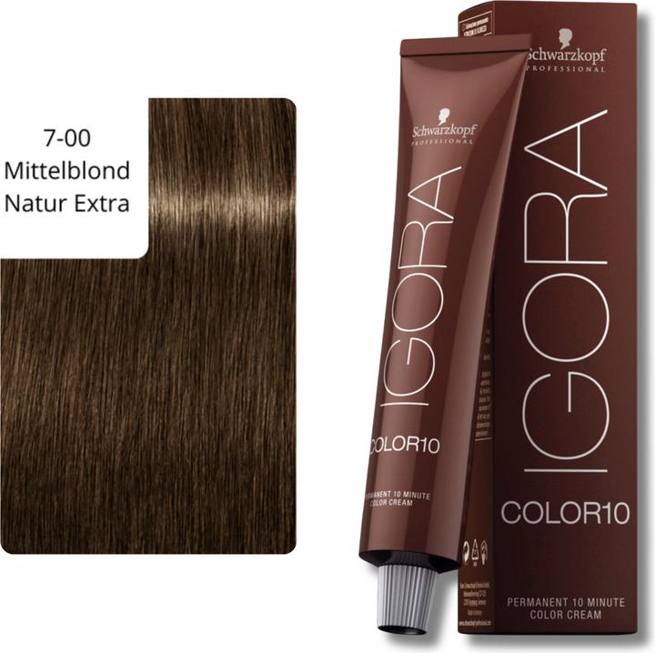 Immagine prodotto Schwarzkopf Professional Igora Color 10 - 7-00 Biondo Medio Naturale Extra (7-00 Natura bionda media extra)