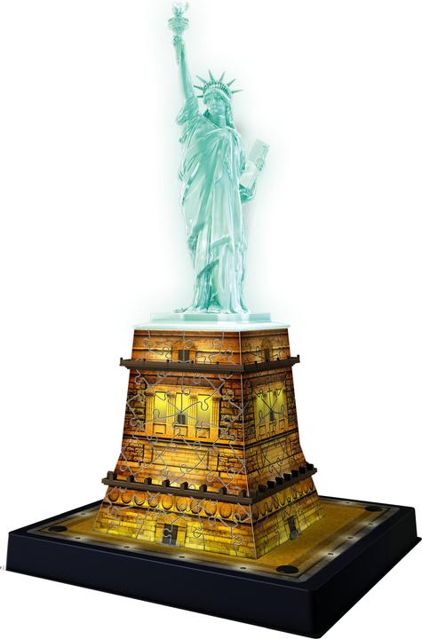 Productafbeelding Ravensburger 3D puzzel Vrijheidsbeeld Nacht Editie (108 onderdelen)
