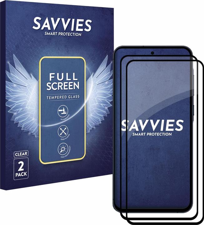 Immagine prodotto Savvies Protezione dello schermo in vetro blindato a schermo intero (2 Pezzo/i, Samsung Galaxy A55)
