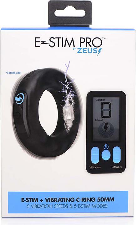 Productafbeelding Frisky Vibrerende & E-Stim Silicone Cock Ring met RC 50mm (8.50 cm)