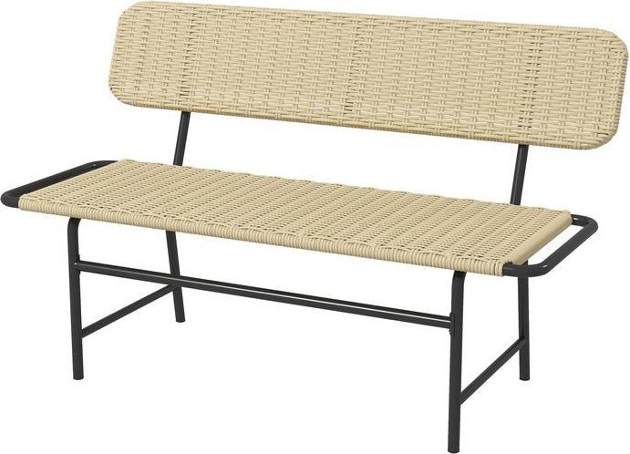 Actual product image Swisshandel24 Polyrattan bench 2-seater garden bench rattan bench without armrests, balcony bench garden
