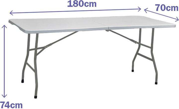 Marbueno Table Klapptisch Grau 70 x 74 x 180 cm