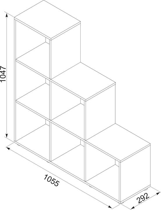 Actual product image VCM Wood stand staircase shelf 6 compartments Nitas (108 x 29 x 105 cm)