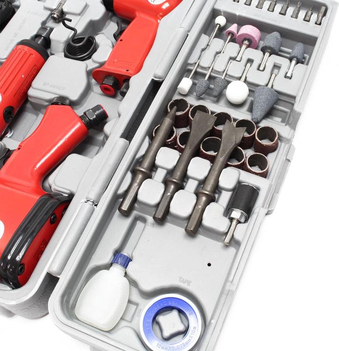 Immagine prodotto Wiltec Set di utensili pneumatici ad aria compressa 71 pezzi, tra cui avvitatore a impulsi, martello (1/4")