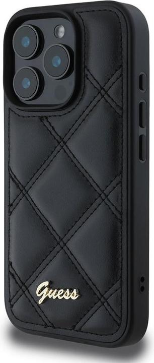 Actual product image Guess GUHCP16XPSQSQSK iPhone 16 Pro Max 6.9" czarny/black hardcase Quilted Metal Logo (Apple iPhone 16 Pro Max)