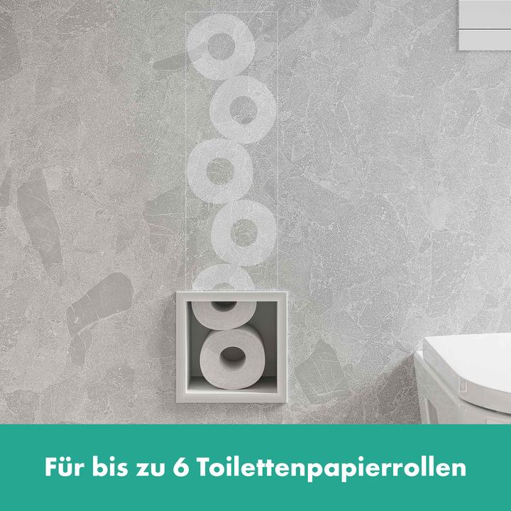 Image du produit hansgrohe XtraStoris Original Support de papier toilette, à encastrer, avec réservoir pour 6 roule