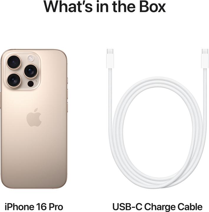 Produktbild Apple iPhone 16 Pro (512 GB, Desert Titanium, 6.30", SIM + eSIM, 48 Mpx, 5G)