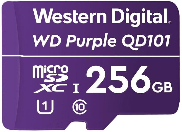 WD Purple, Surveillance, microSD XC, Class - 10, UHS 1 (256 GB, microSDXC, U1, UHS-I)