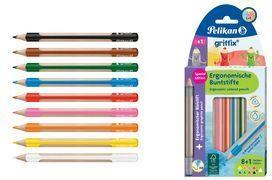 Image du produit Pelikan Coffret de crayons de couleur 8+1ST Griffix WV assortis (Couleurs assorties, crayon inclus, 10 x)