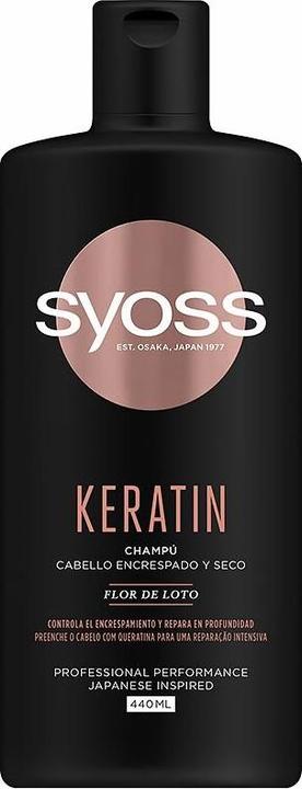 Syoss KERATIN champú cabello encrespado y seco 440 ml (440 ml, Flüssiges Shampoo)