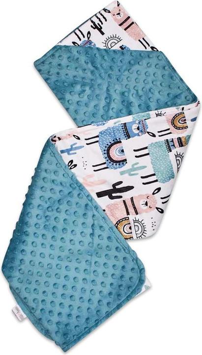 Actual product image Love Kids Baby blanket, llama petrol blue, Minky