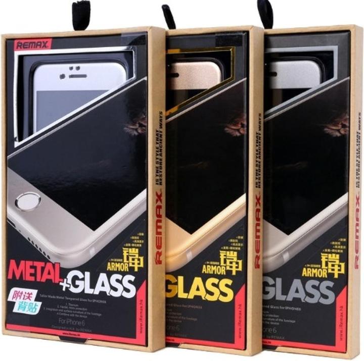 Remax iVisor Vetro protettivo temperato per iPhone 6/6S Plus con cornice in alluminio (1 Pezzo/i, Apple iPhone 6)