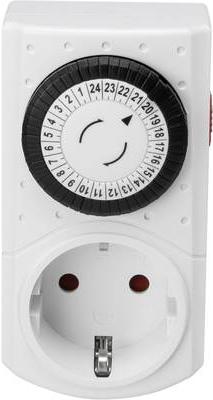 Produktbild Basetech 1528589 Steckdosen-Zeitschaltuhr analog Tagesprogramm 3680 W IP20 Dauerbetrieb