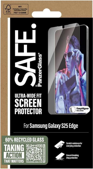 Actual product image PanzerGlass SAFE by Samsung Galaxy S25 Edge - Ultra-Wide-Fit (1 Piece, Samsung Galaxy S25 Edge)