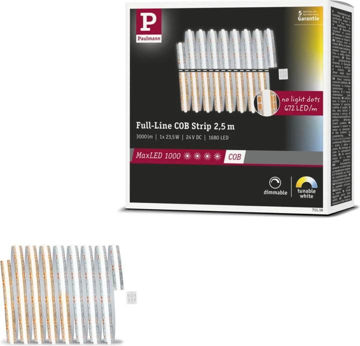 Actual product image Paulmann MaxLED 1000 Full-Line COB Stripe (Cold White, Warm white, Neutral White, 250 cm, Indoor)