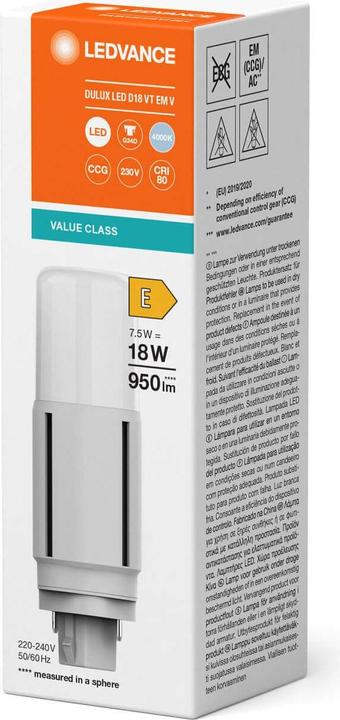 Produktbild Ledvance LED-Kompaktlampe (G24d, 7.50 W, 950 lm, 1 x, E)
