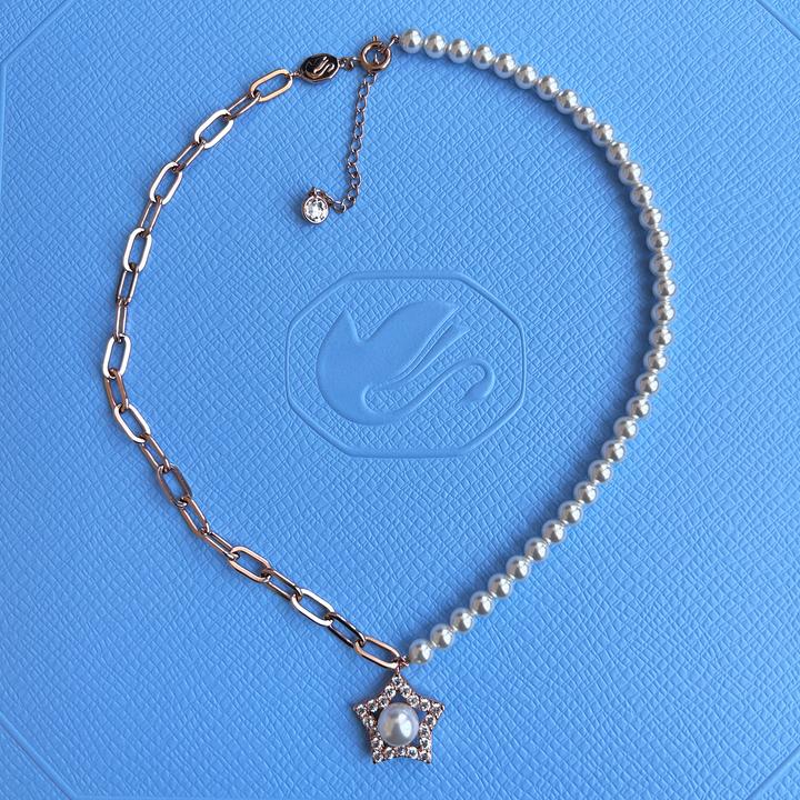 Produktbild Swarovski Stella Stern Kristallperlen Halskette Rosé (Swarovski Metall, 38 - 43 cm)