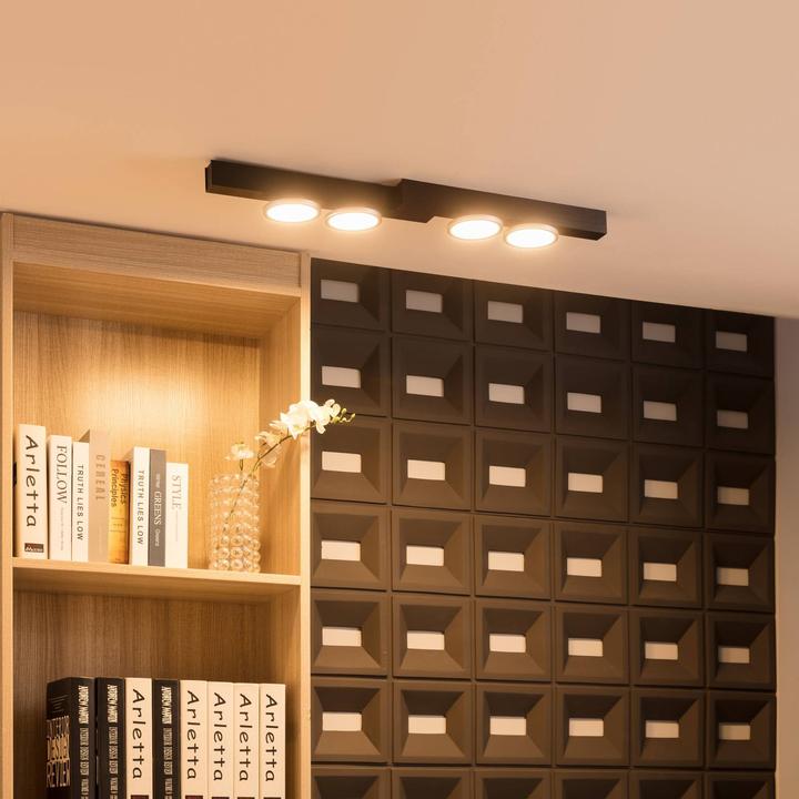 Produktbild Lucande Kellino Deckenleuchte, 4-flammig, schwarz (600 lm, GU10)