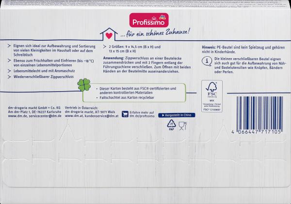 Nährwerte und Zutaten dm Profissimo Haushaltsbeutel Mini (50 x)