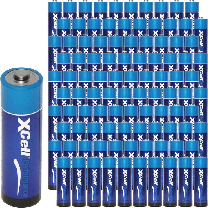 Image du produit XCell Lot de 100 piles de type AA (Mignon), LR06, alcalines, 1,5V (100 pcs, AA)