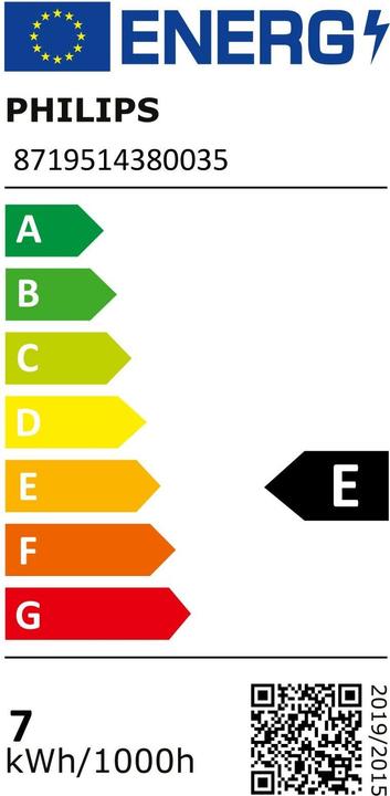 Energy Label Philips Professional CorePro (E27, 7 W, 806 lm, 1 x, E)