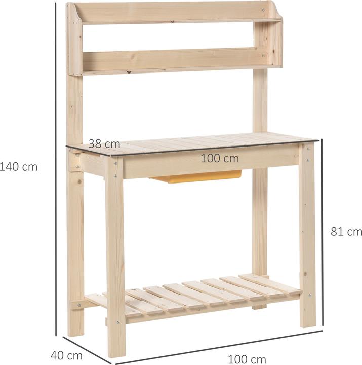 Produktbild Outsunny Pflanztisch mit verstellbarer Arbeitsfläche (100 cm)