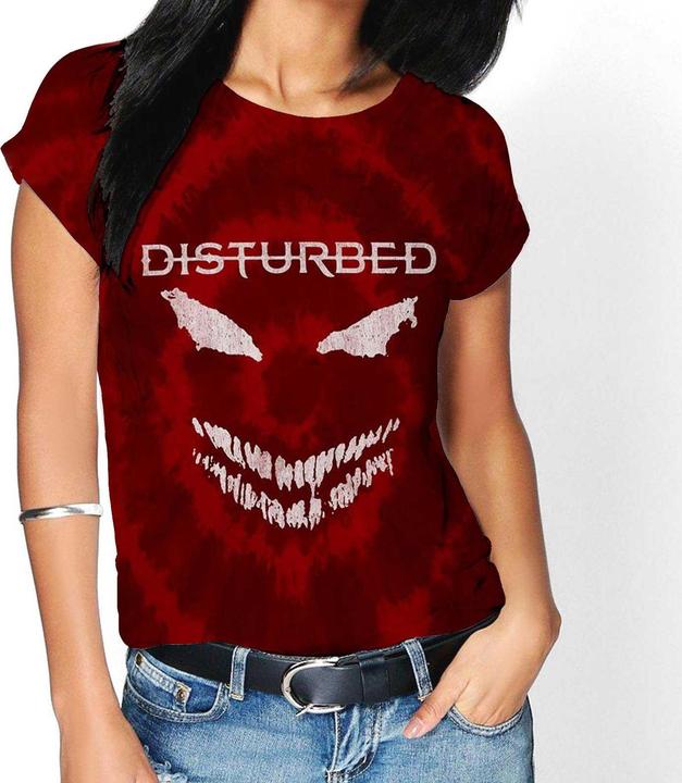 Actual product image Disturbed Unisex Adult Scary Face Tie Dye T-Shirt (S)